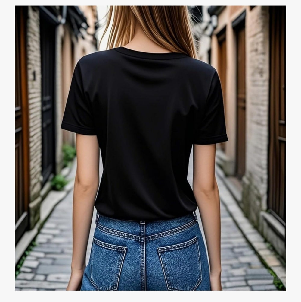 Faith Graphic V-Neck Tee - Black - Picture 3 of 5